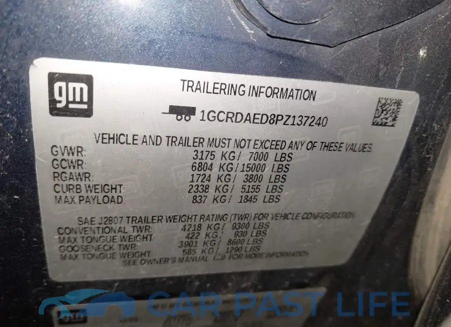 1GCRDAED8PZ137240# 9