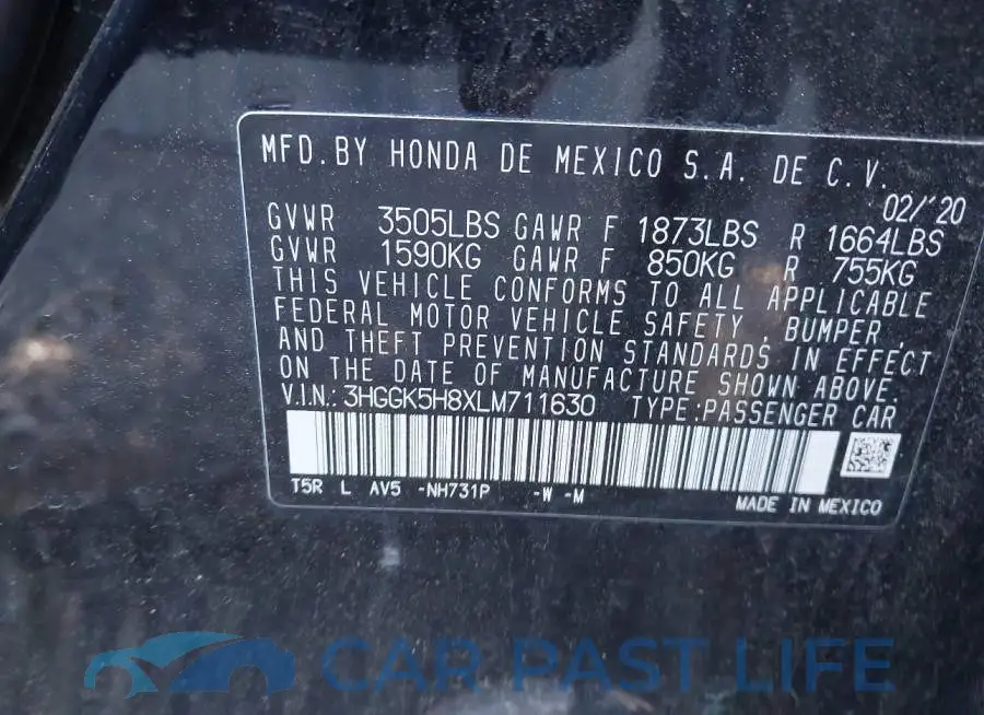 3HGGK5H8XLM711630# 9