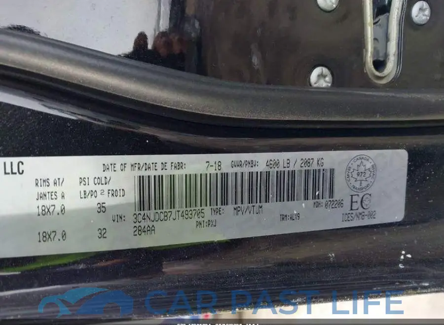 3C4NJDCB7JT493705# 9