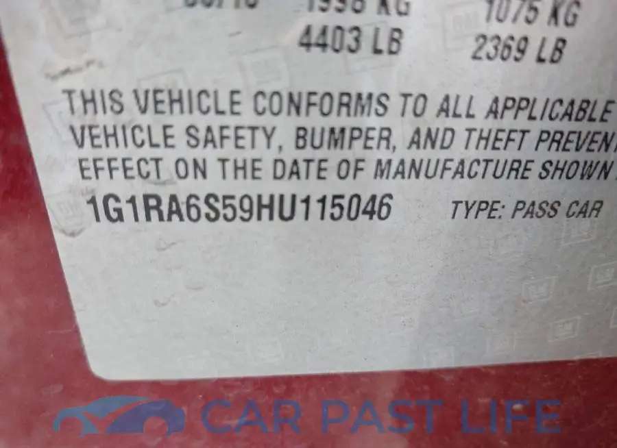 1G1RA6S59HU115046# 9