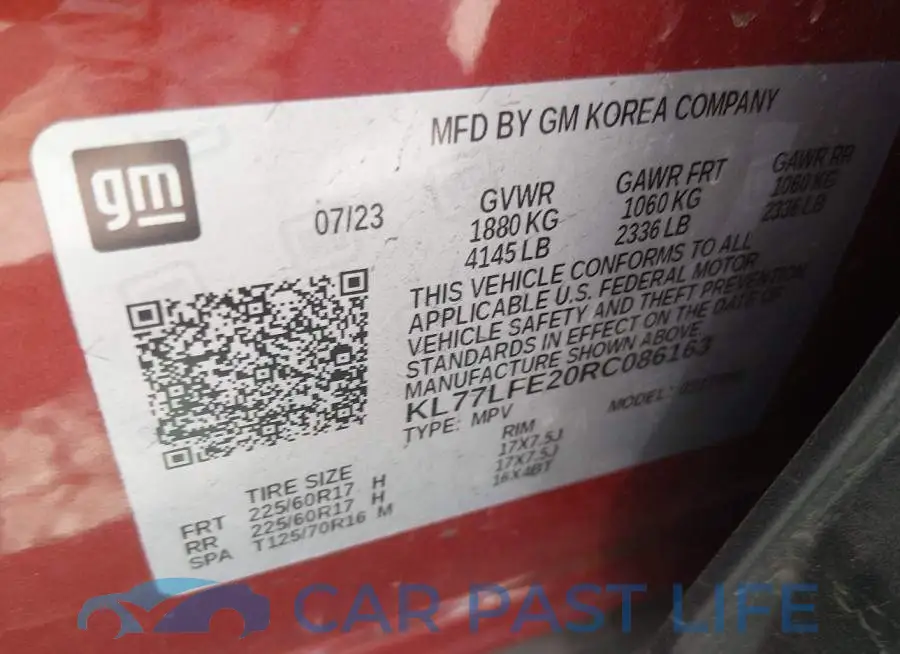 KL77LFE20RC086163# 9