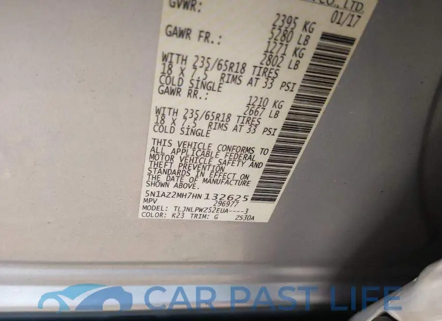 5N1AZ2MH7HN132625# 9