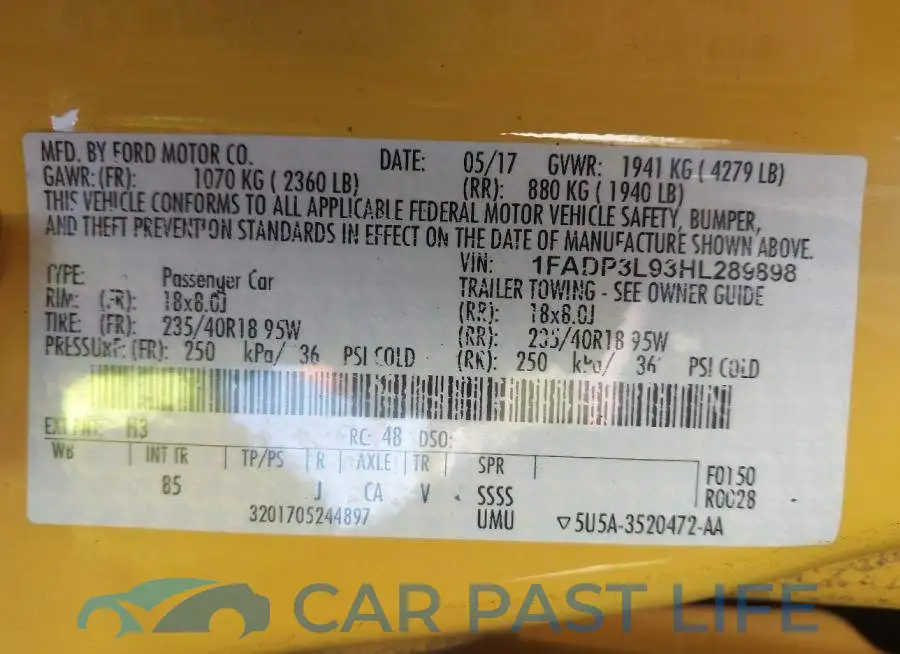 1FADP3L93HL289898# 9