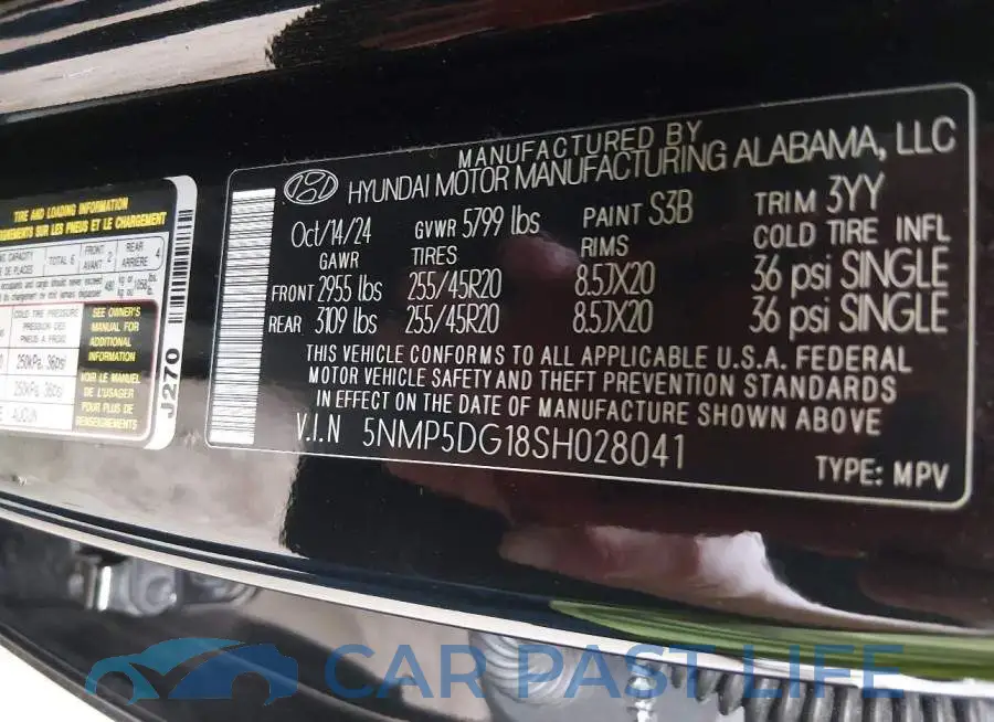 5NMP5DG18SH028041# 9