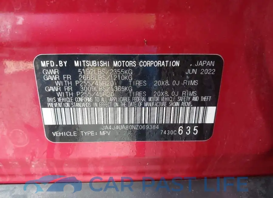 JA4J4UA80NZ069384# 9