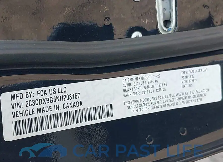 2C3CDXBG6NH208167# 9