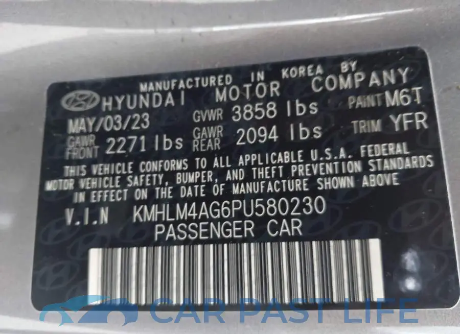 KMHLM4AG6PU580230# 9
