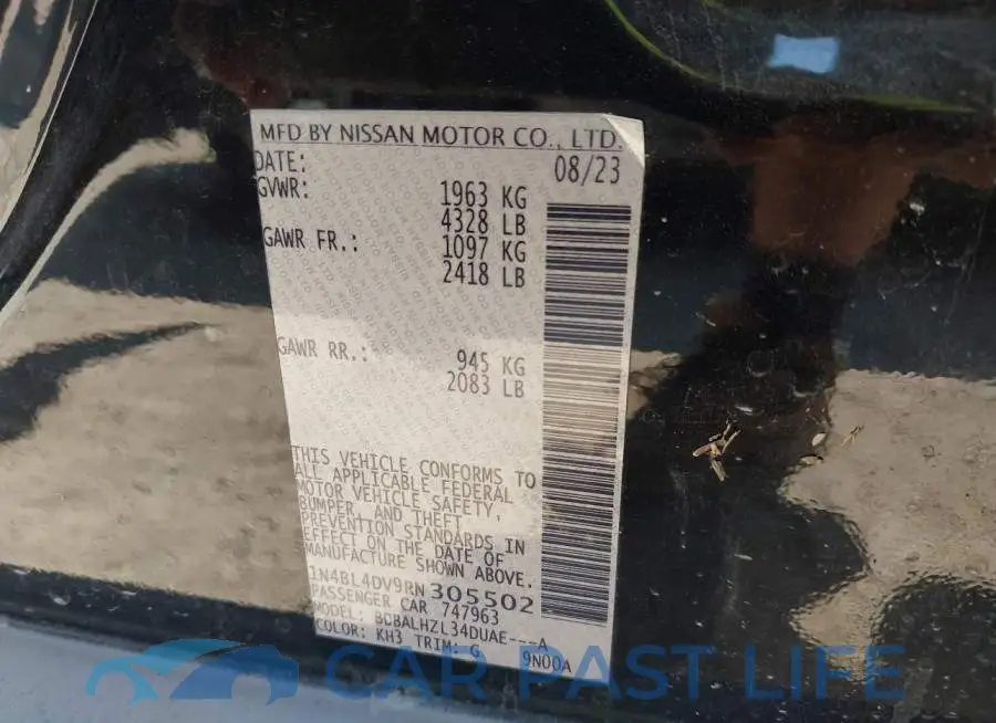 1N4BL4DV9RN305502# 9