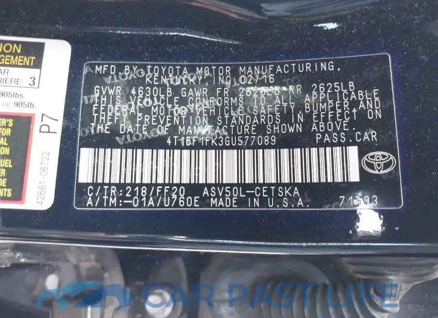 4T1BF1FK3GU577089# 9