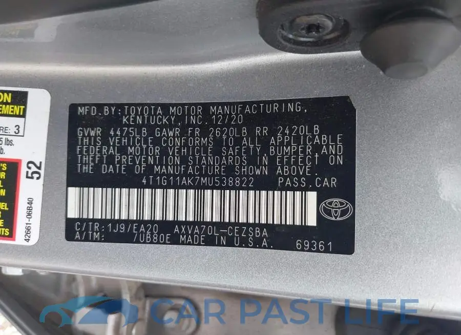 4T1G11AK7MU538822# 9