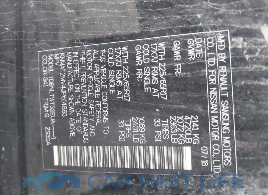 KNMAT2MV4JP614863# 9
