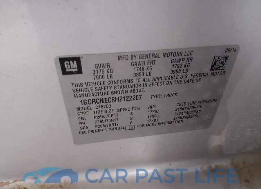 1GCRCNEC8HZ122207# 9