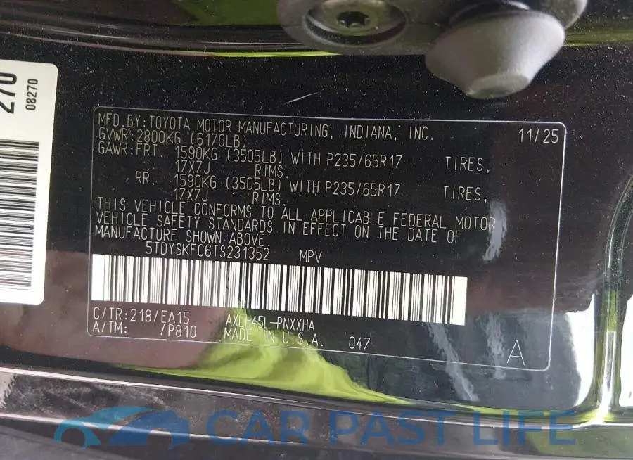 5TDYSKFC6TS231352# 9