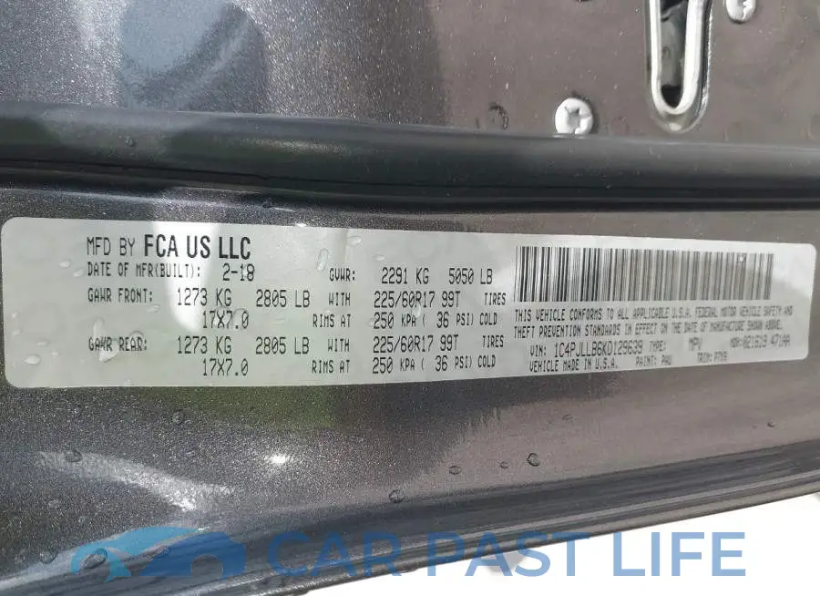 1C4PJLLB6KD129639# 9