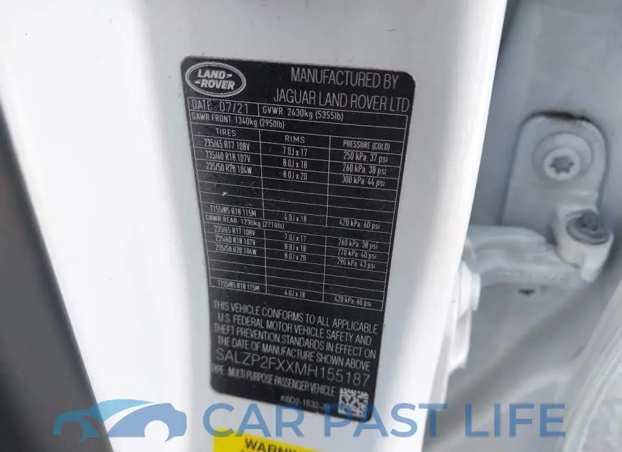 SALZP2FXXMH155187# 9