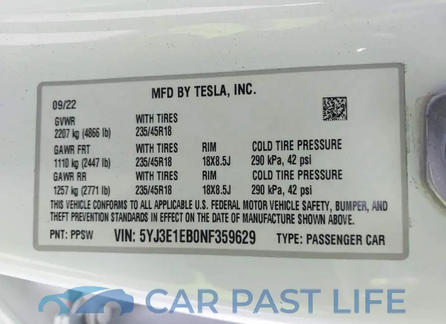 5YJ3E1EB0NF359629# 9