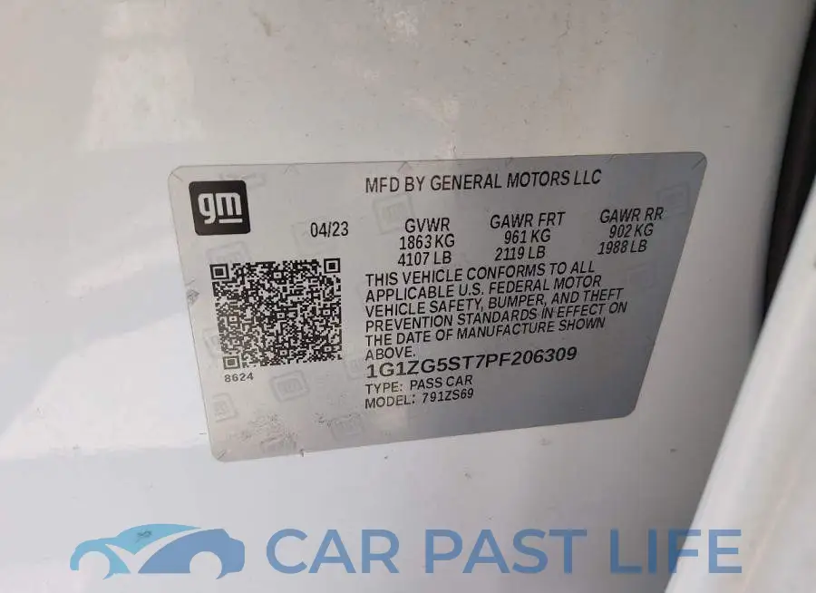 1G1ZG5ST7PF206309# 9