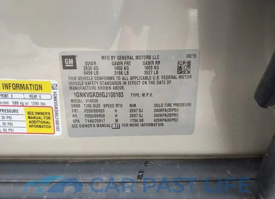 1GNKVGKD8GJ100183# 9