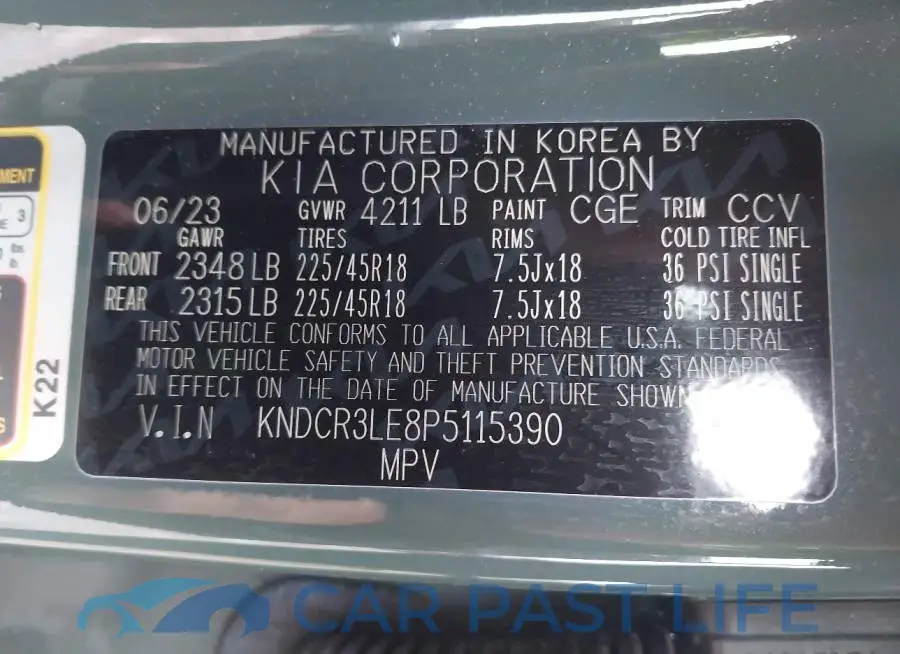 KNDCR3LE8P5115390# 9