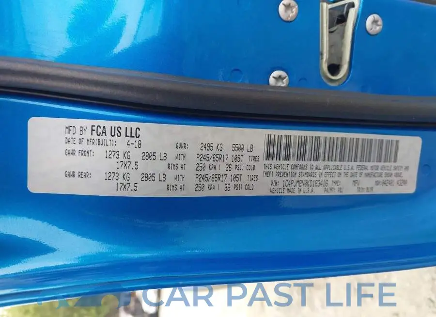 1C4PJMBN0KD163416# 9