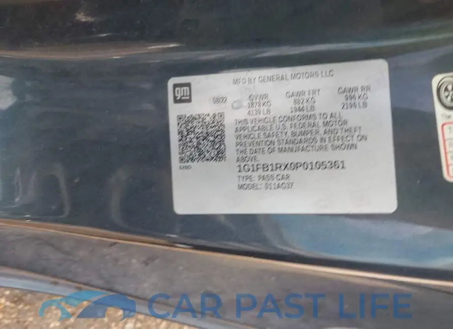 1G1FB1RX0P0105361# 9