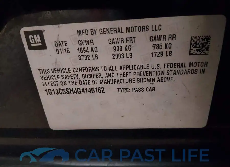 1G1JC5SH4G4145162# 9