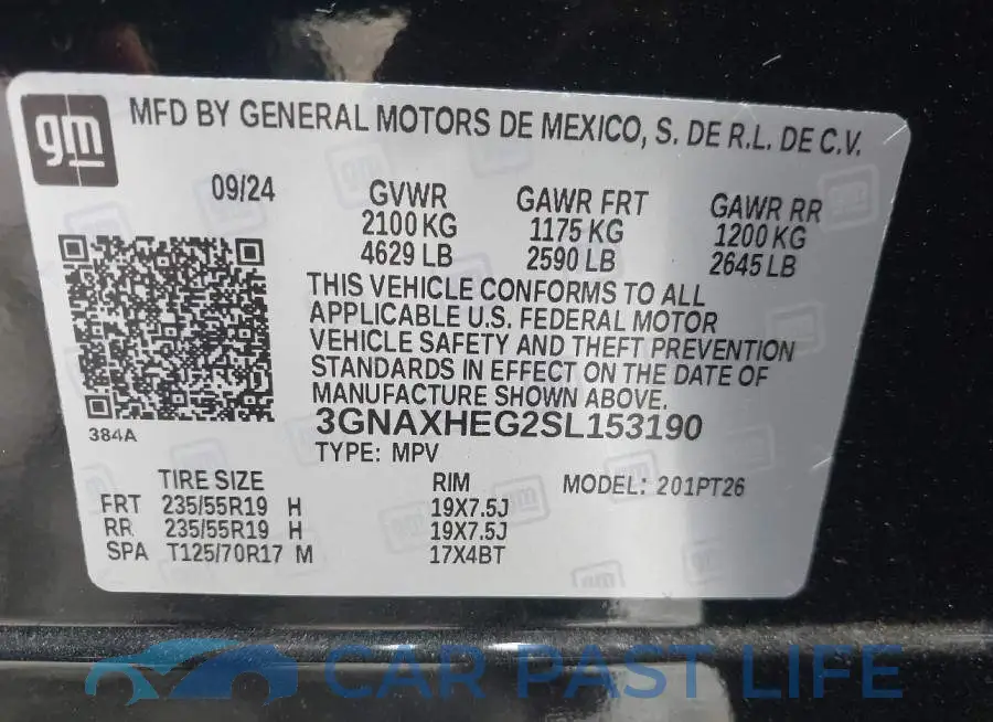 3GNAXHEG2SL153190# 9