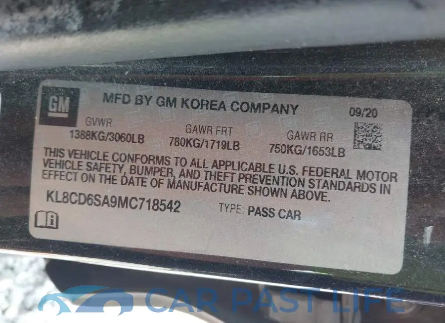 KL8CD6SA9MC718542# 9