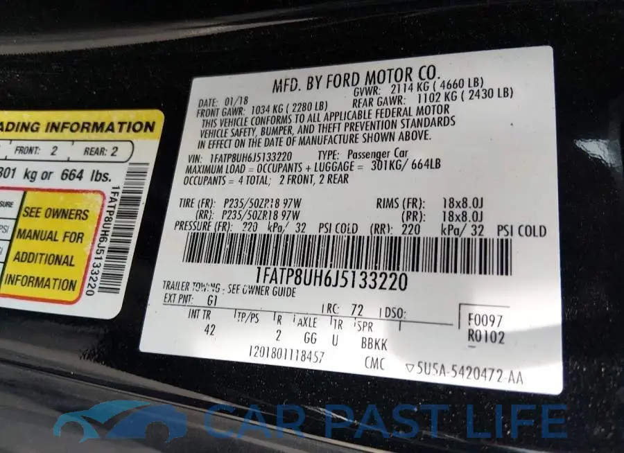 1FATP8UH6J5133220# 9