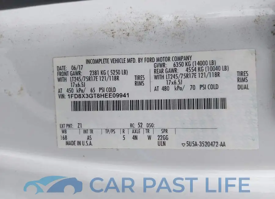 1FD8X3GT8HEE09941# 9