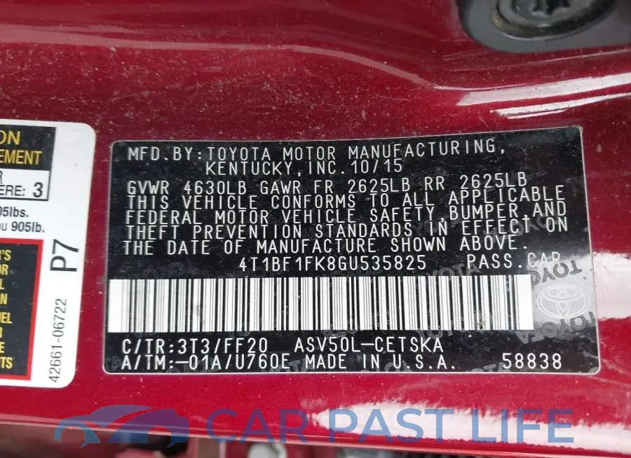 4T1BF1FK8GU535825# 9
