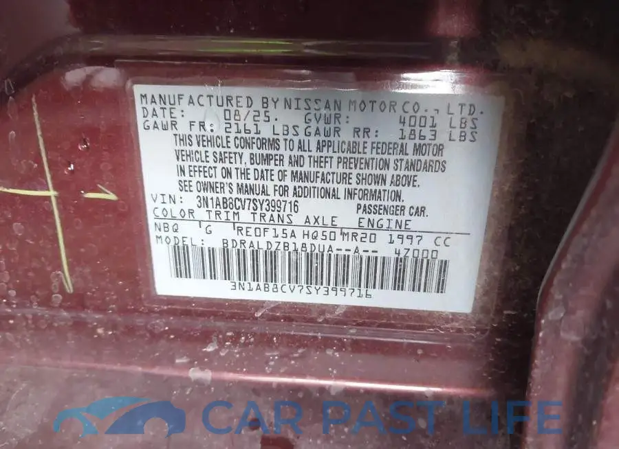 3N1AB8CV7SY399716# 9