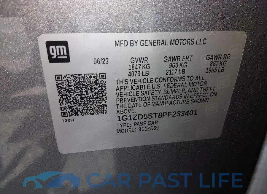 1G1ZD5ST8PF233401# 9