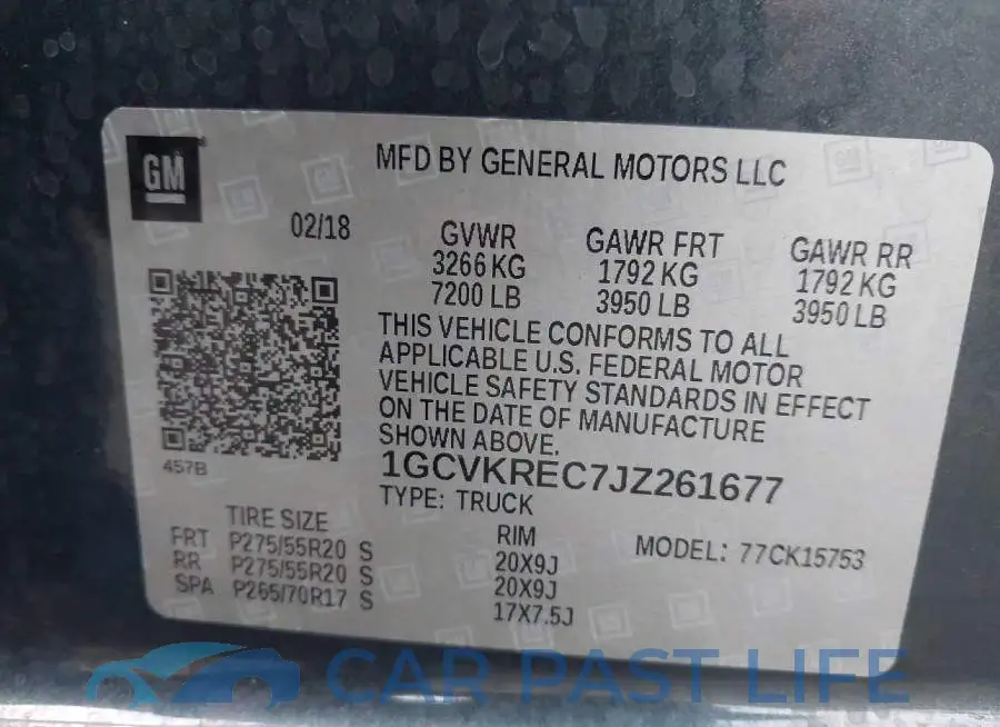 1GCVKREC7JZ261677# 9