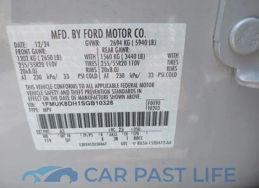 1FMUK8DH1SGB10328# 9