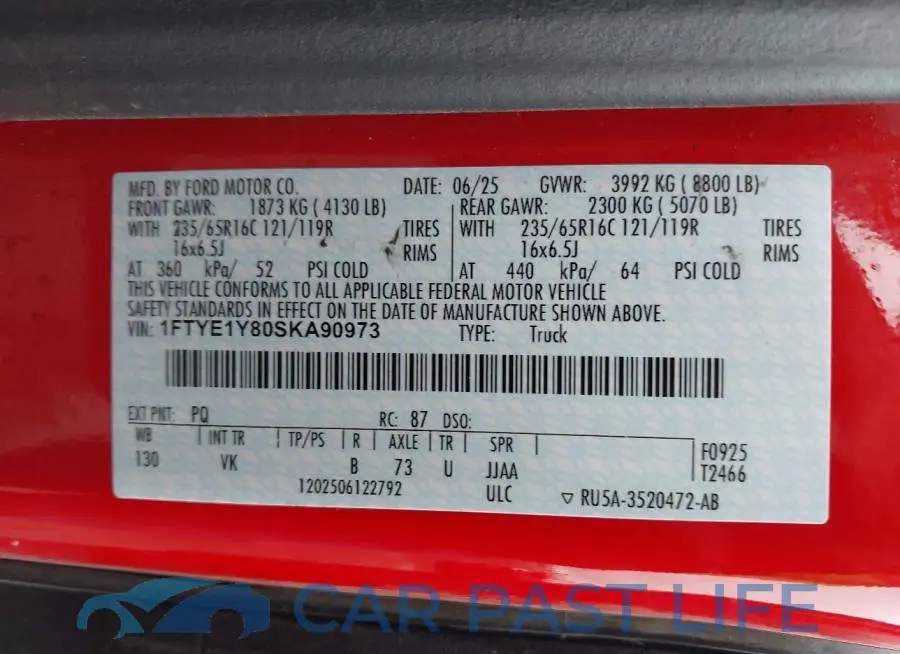 1FTYE1Y80SKA90973# 8