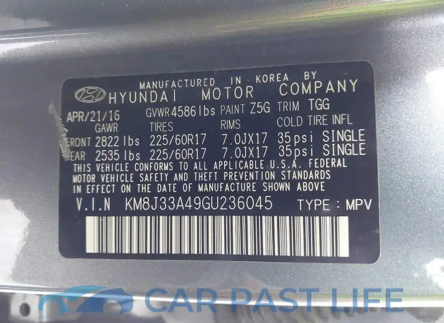 KM8J33A49GU236045# 9
