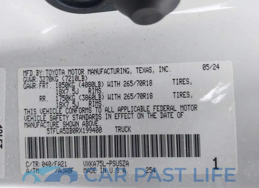5TFLA5DB0RX199400# 9
