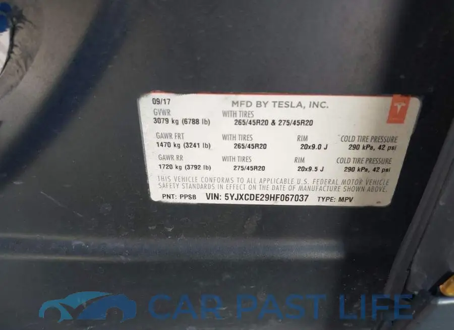 5YJXCDE29HF067037# 9