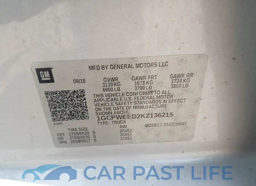 1GCPWEED2KZ136215# 9