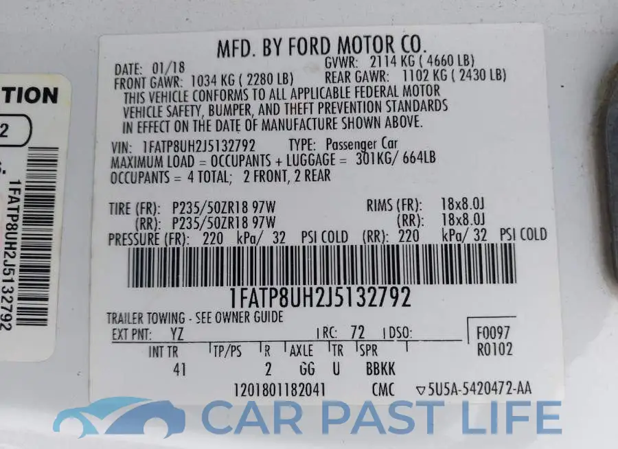 1FATP8UH2J5132792# 9