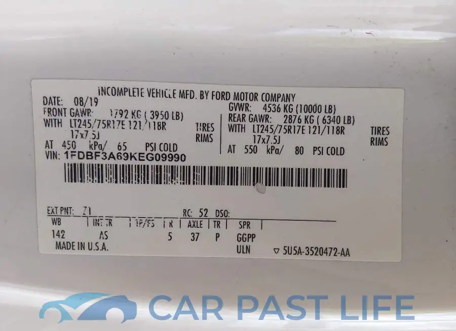 1FDBF3A69KEG09990# 9