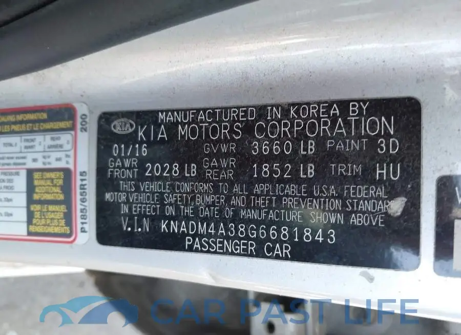 KNADM4A38G6681843# 9