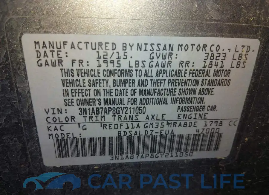 3N1AB7AP8GY211050# 9