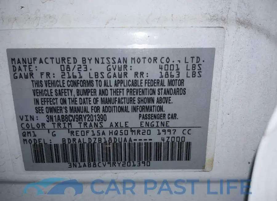 3N1AB8CV9RY201390# 9