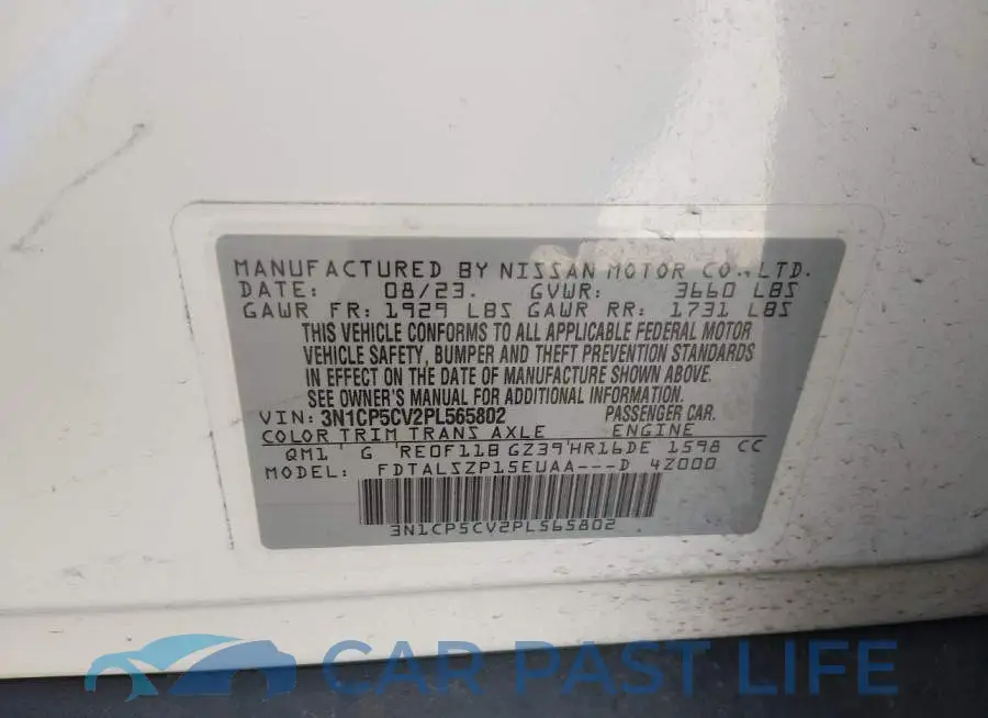 3N1CP5CV2PL565802# 9