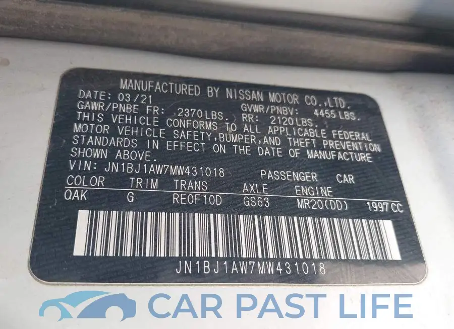 JN1BJ1AW7MW431018# 9