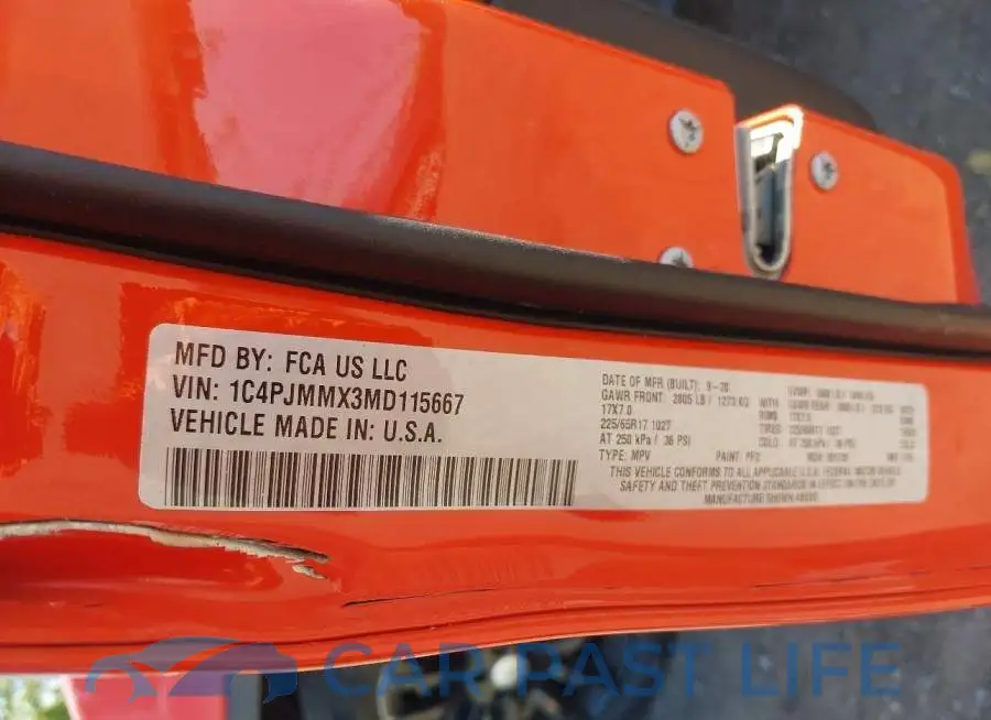 1C4PJMMX3MD115667# 9