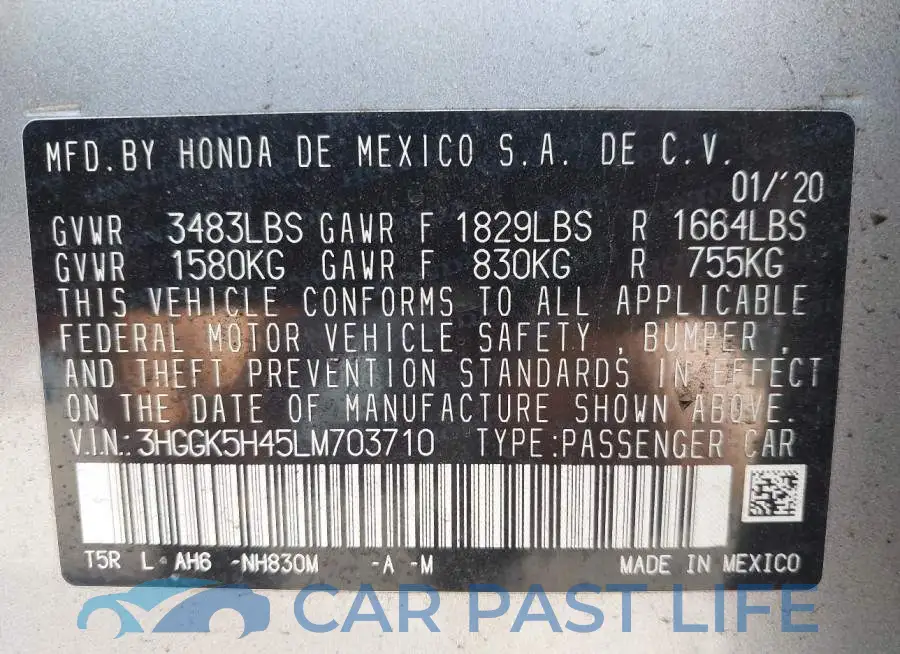 3HGGK5H45LM703710# 9
