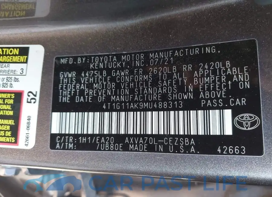 4T1G11AK9MU488313# 9